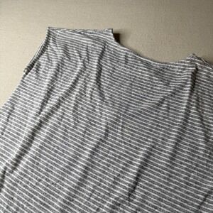 Gap Women's Softspun Grey/White Striped Crossback Shirt Dress Size Large‎